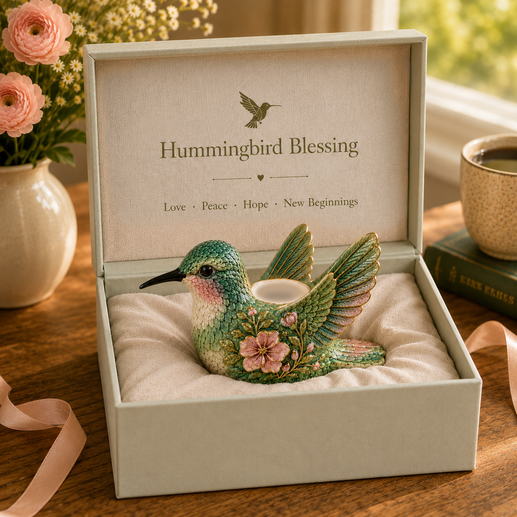 Hummingbird Candle Holder Of Hope & Blessings
