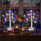 Patriotic Star LED Birch Tree Light