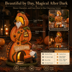 Solar Pumpkin Gnome House Garden Statue