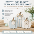 Coastal Wooden Pumpkin Tabletop Décor, Set of 3