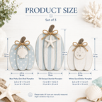 Coastal Wooden Pumpkin Tabletop Décor, Set of 3