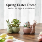 Spring Ceramic Pastel Easter Bunny Egg Holders